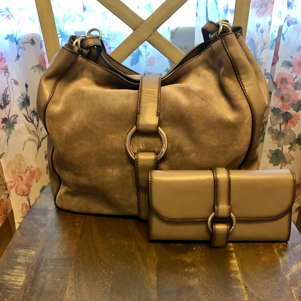 Michael Kors Suede Bag and Matching Wallet